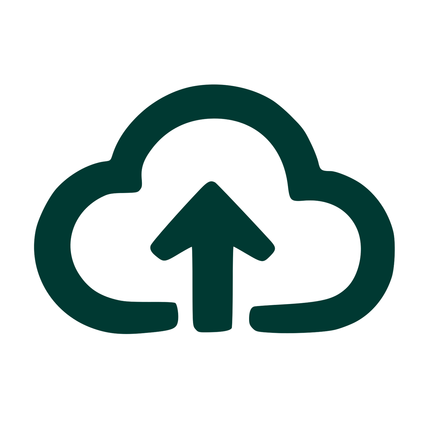 Cloud Upload Arrow Logo #003932