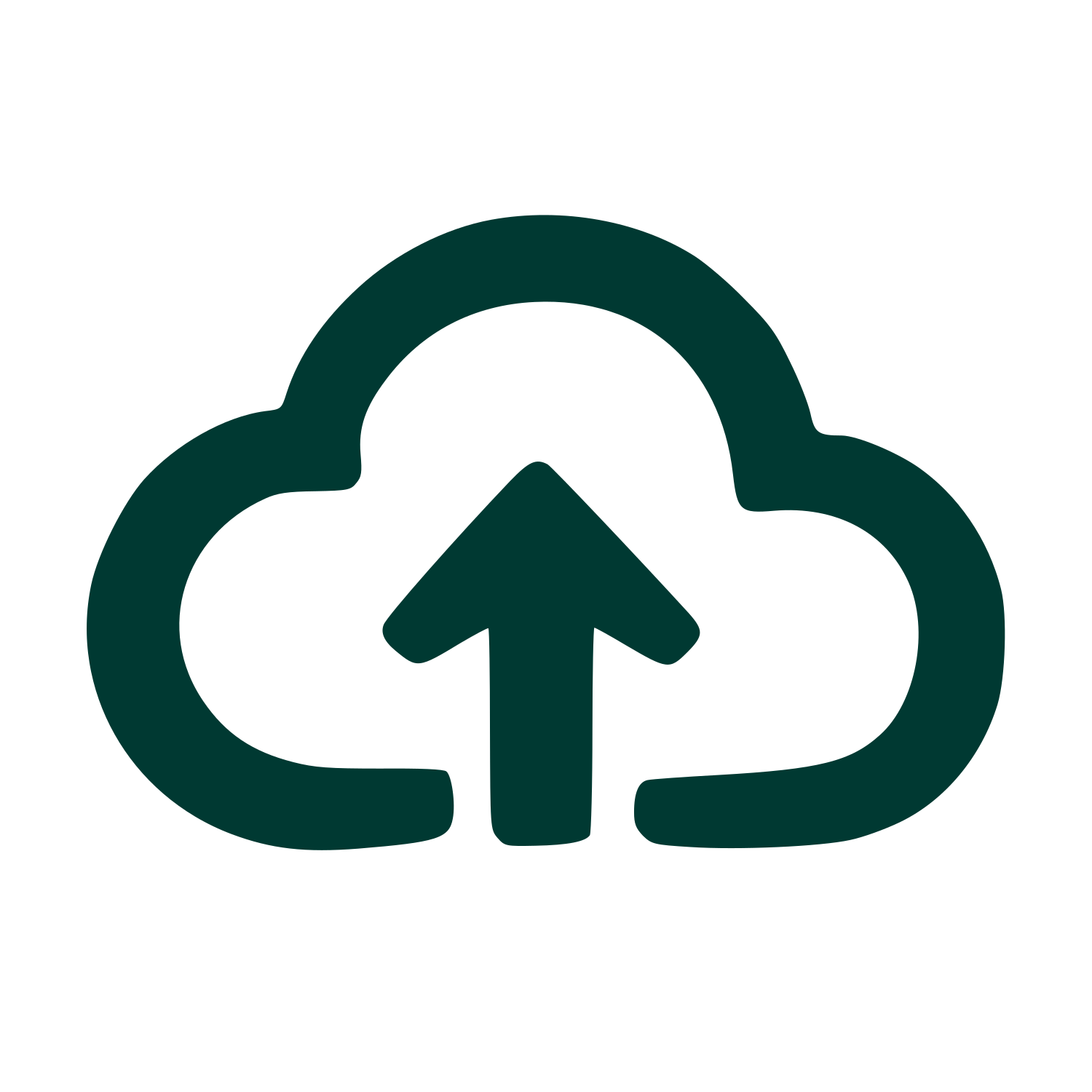 Cloud Upload Arrow Logo #003932