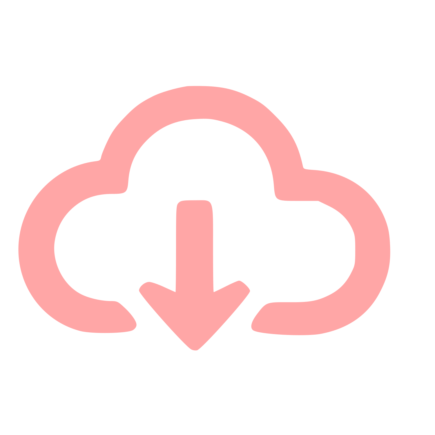Cloud Download Arrow Logo #ffa6a6