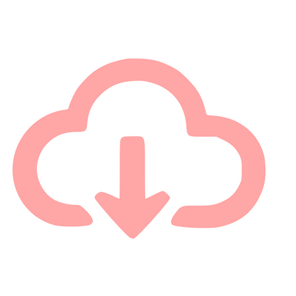 Cloud Download Arrow Logo #ffa6a6