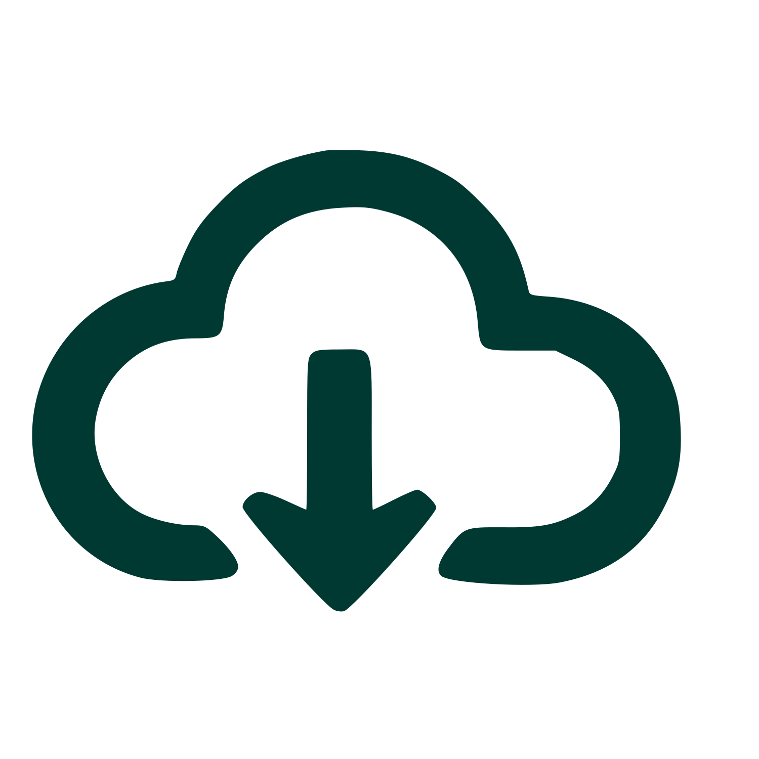 Cloud Download Arrow Logo #003932