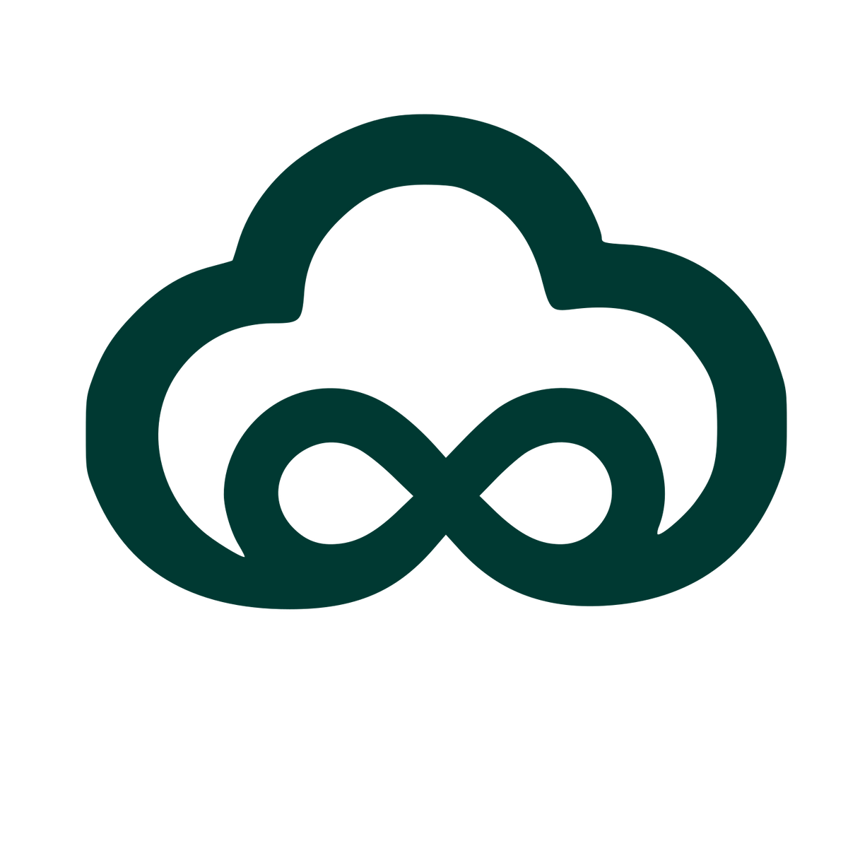 Cloud Infinity Symbol Logo #003932
