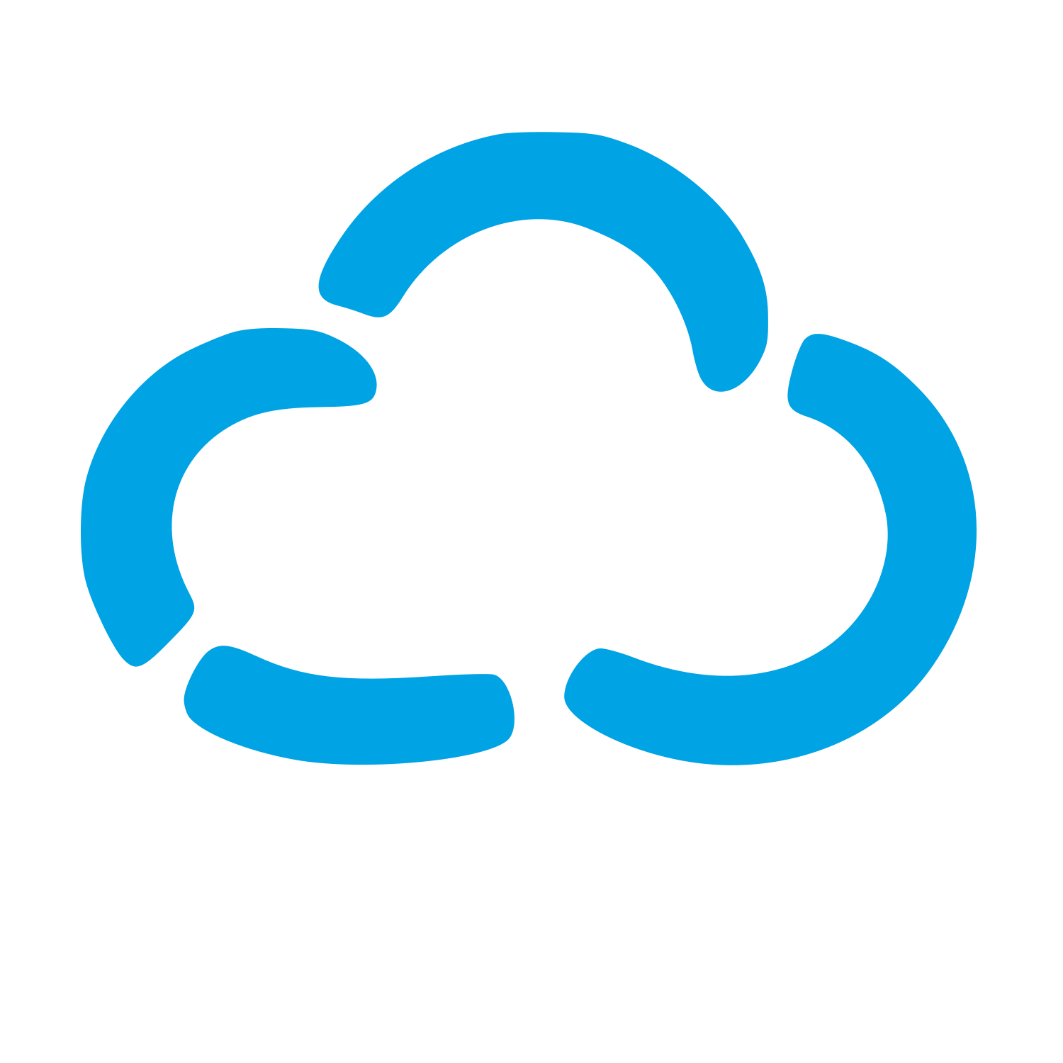 Hand-Drawn Cloud Logo #00a3e4