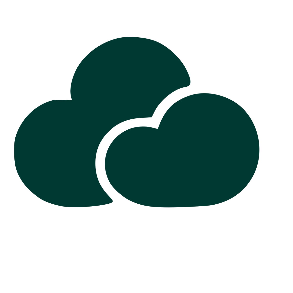 Double Cloud Logo #003932