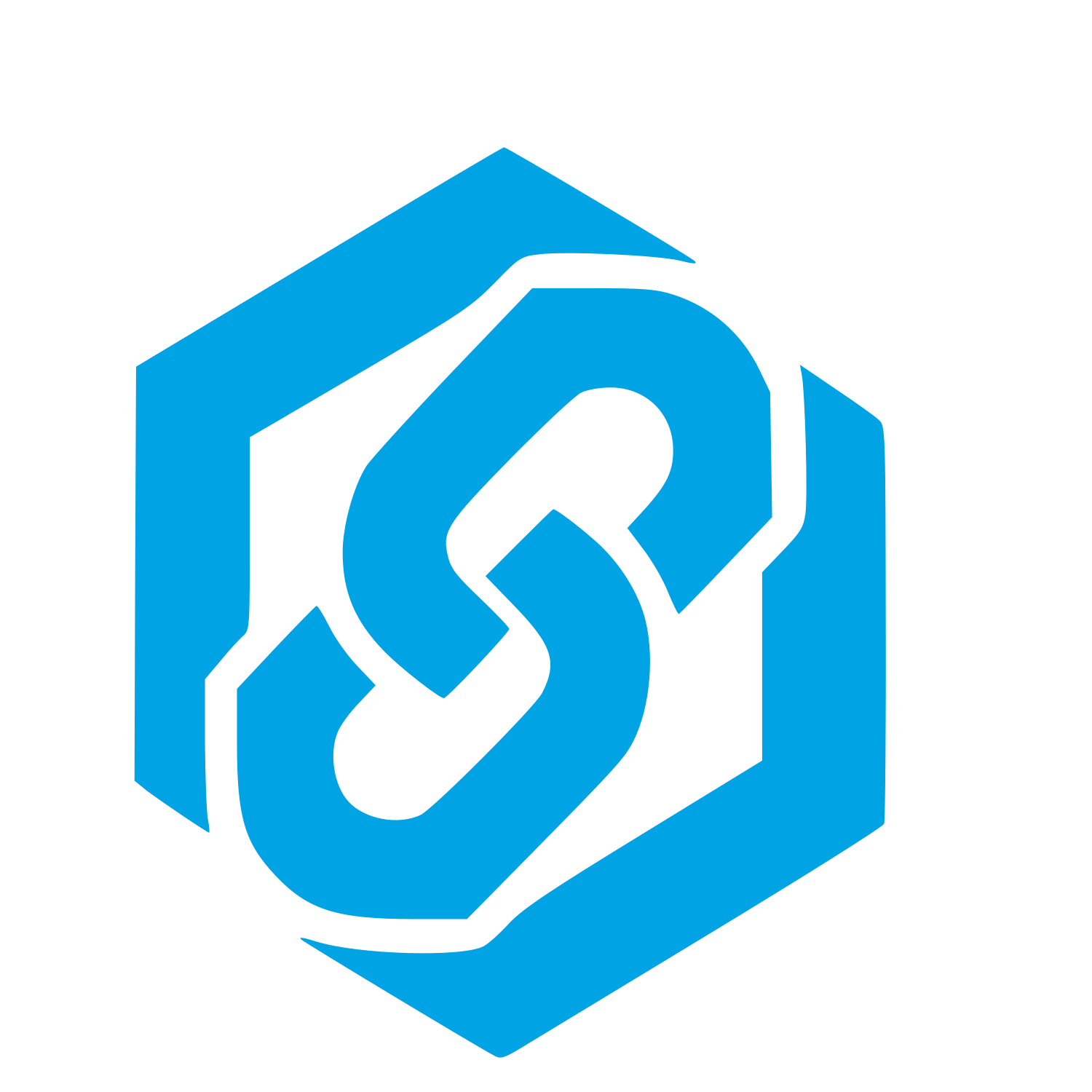 Chain Link Hexagon Logo #00a3e4