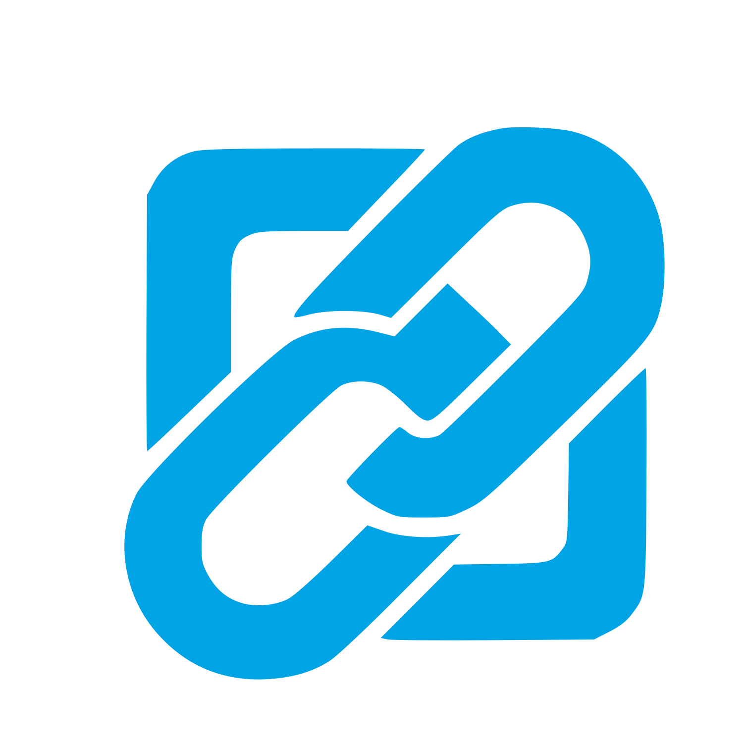 Chain Link Square Logo #00a3e4