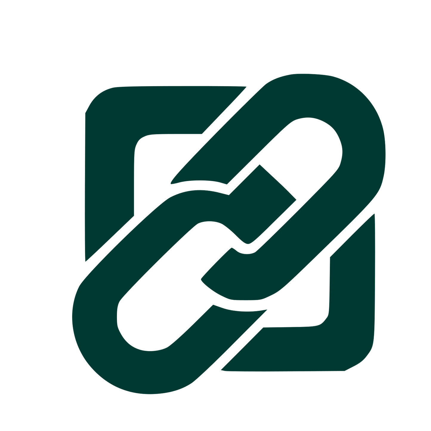 Chain Link Square Logo #003932