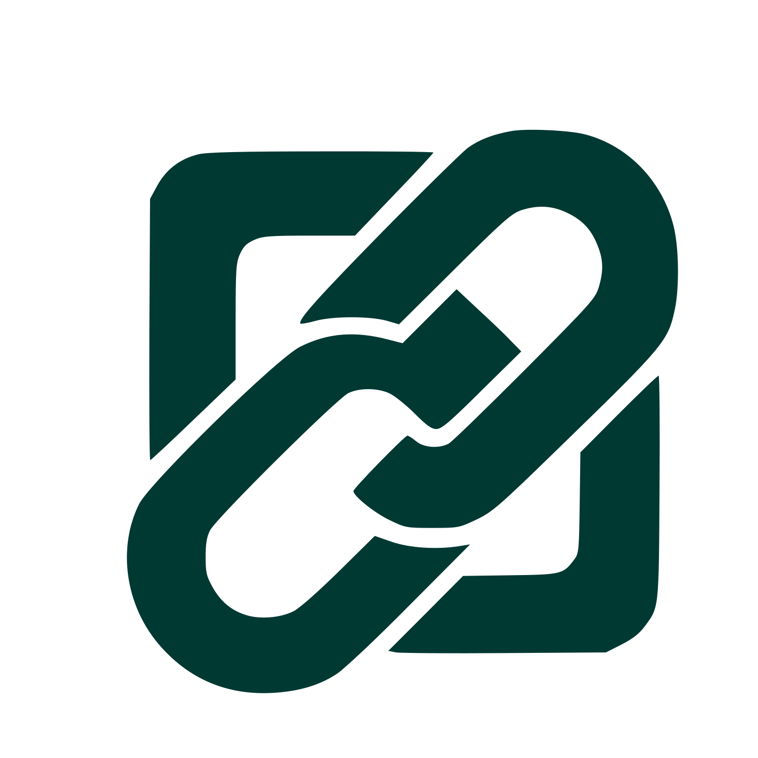 Chain Link Square Logo #003932