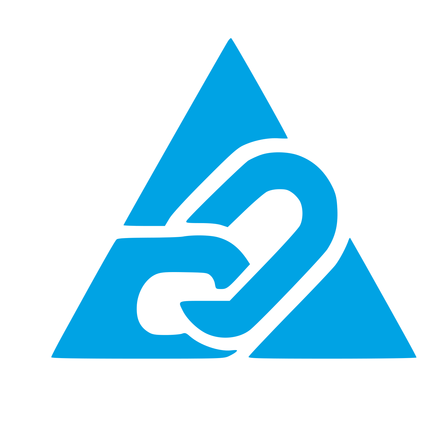 Chain Link Triangle Logo #00a3e4