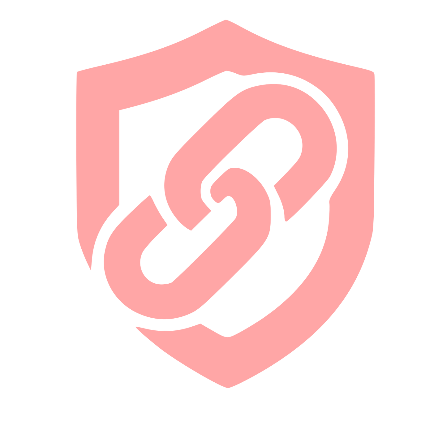 Chain Link Shield Logo #ffa6a6