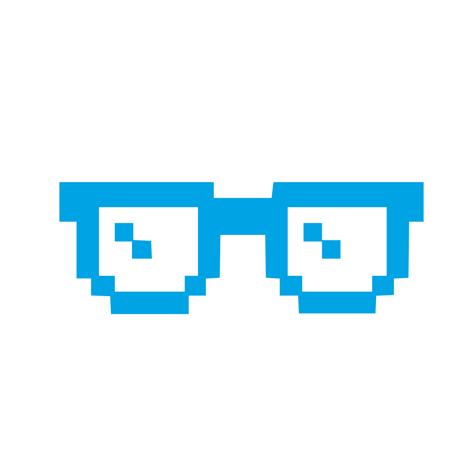 Pixel Glasses Logo #00a3e4