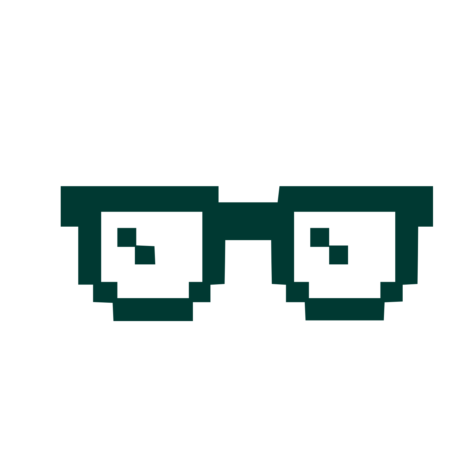 Pixel Glasses Logo #003932