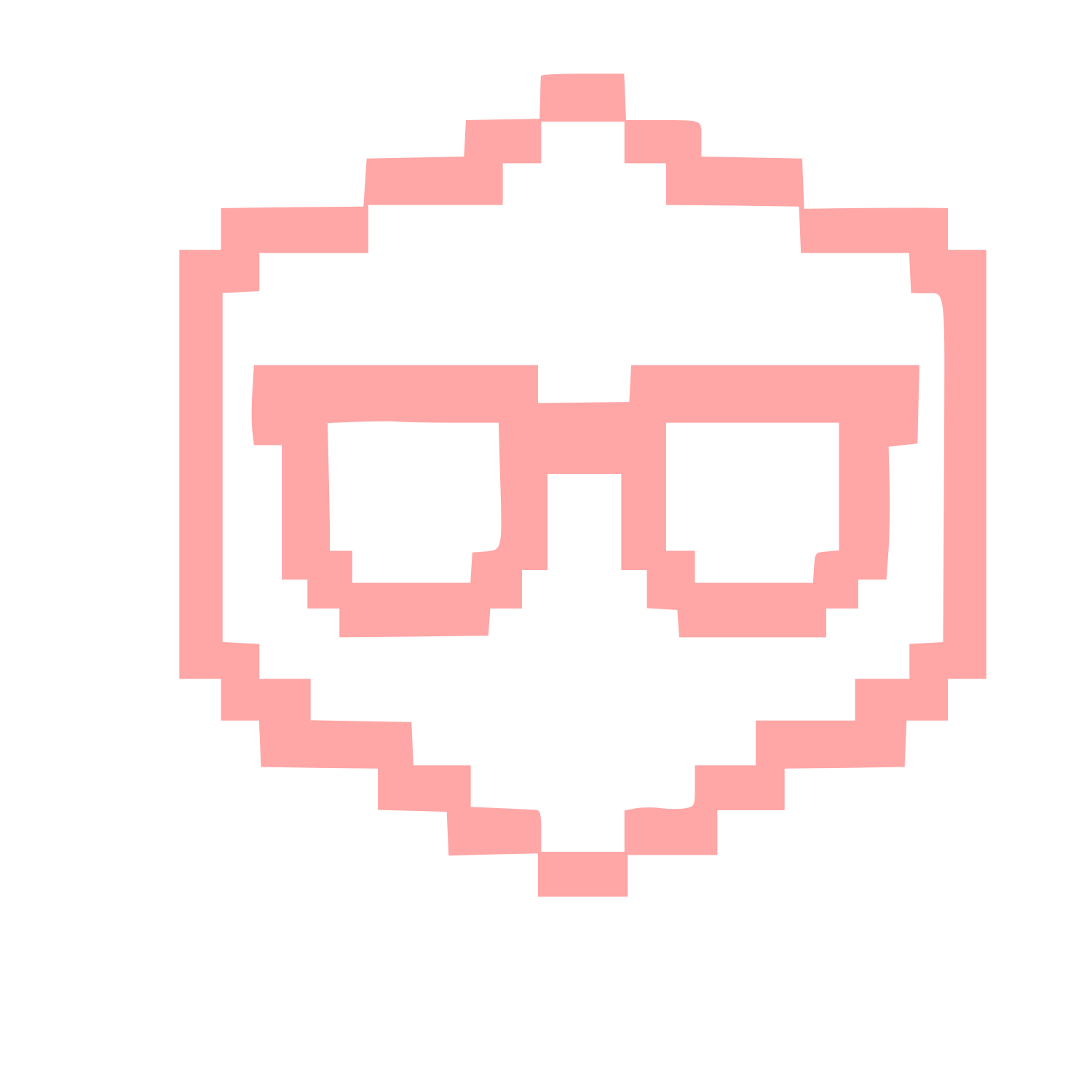 Pixel Glasses Face Logo #ffa6a6