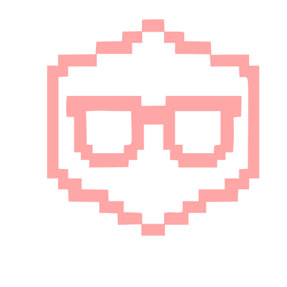 Pixel Glasses Face Logo #ffa6a6