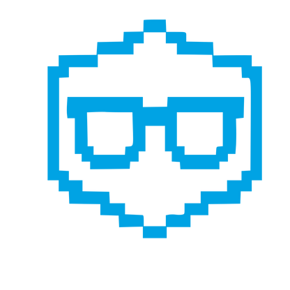Pixel Glasses Face Logo #00a3e4