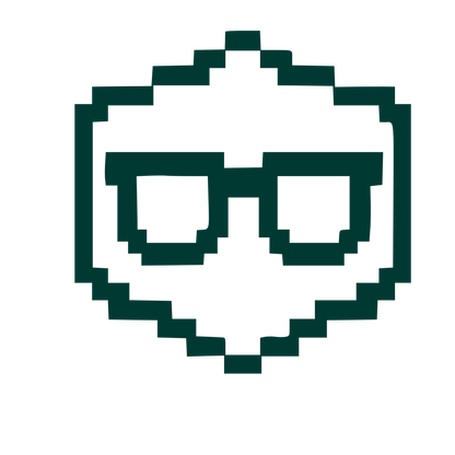 Pixel Glasses Face Logo #003932