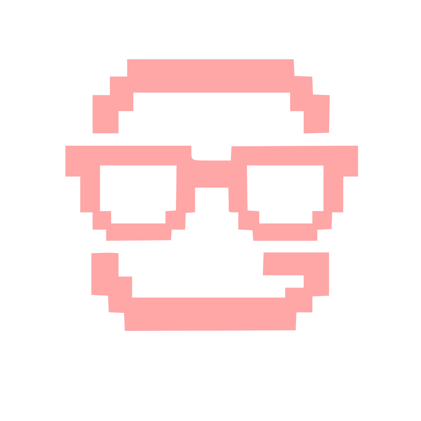 Pixel Face Glasses Logo #ffa6a6