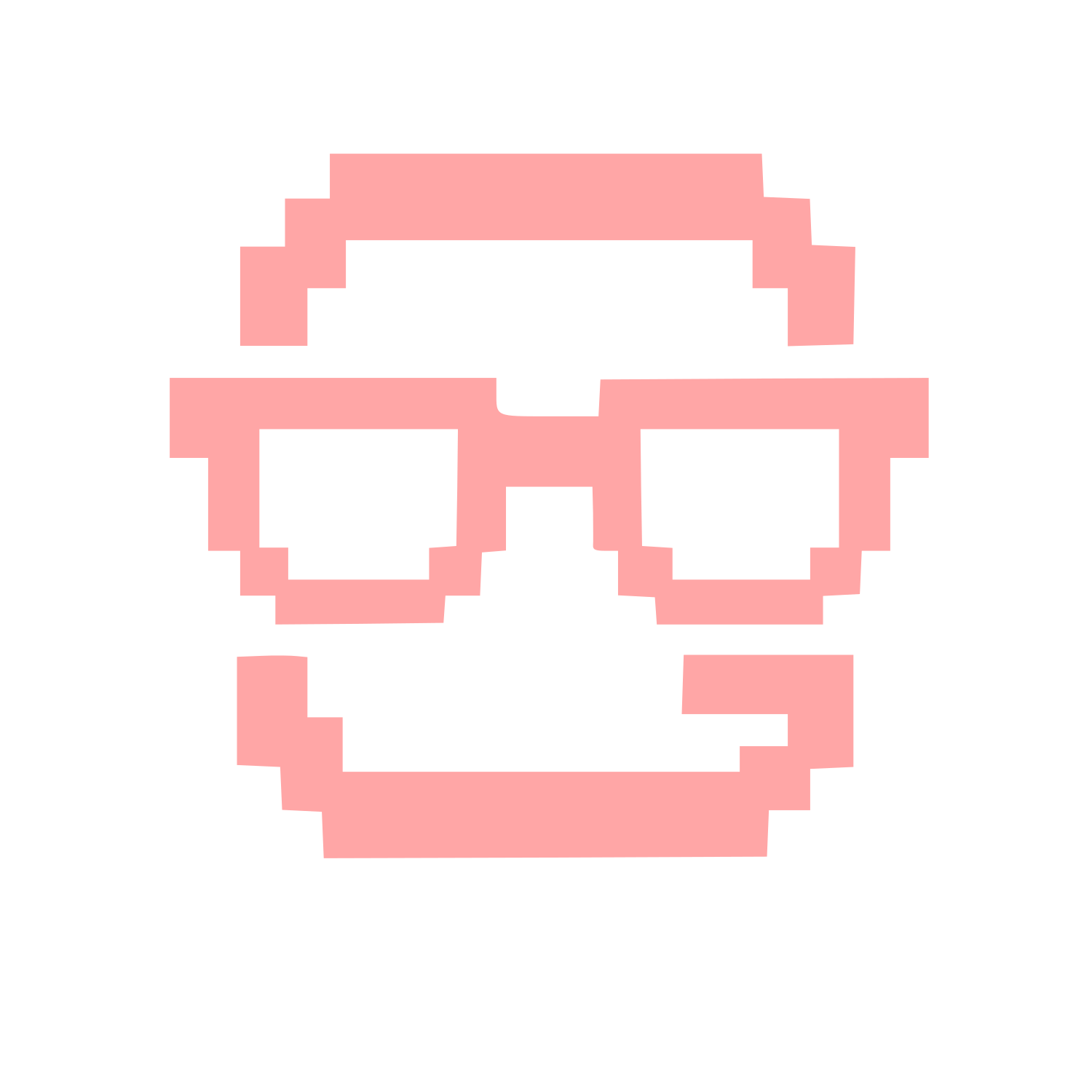 Pixel Face Glasses Logo #ffa6a6