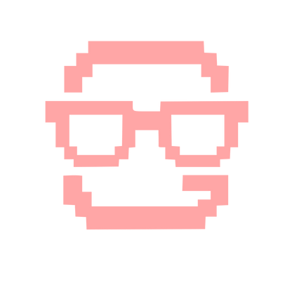 Pixel Face Glasses Logo #ffa6a6