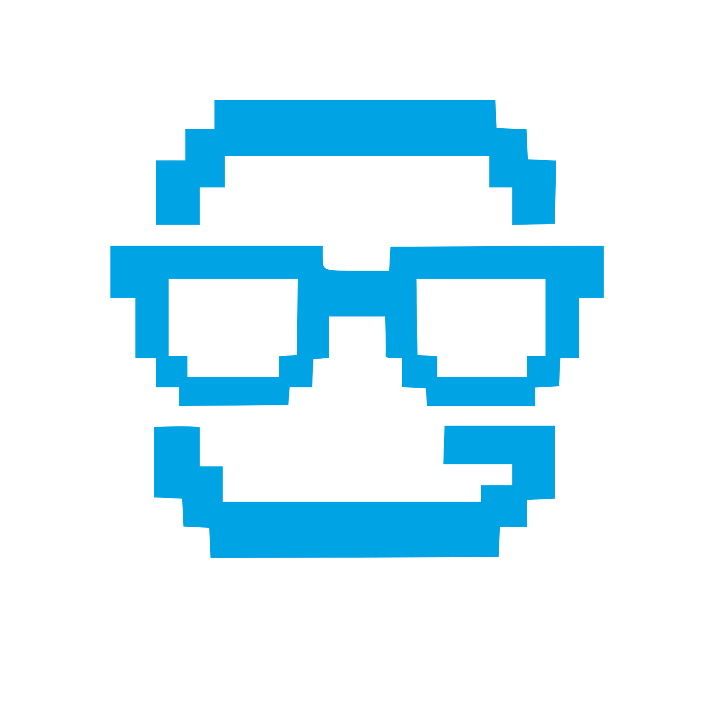 Pixel Face Glasses Logo #00a3e4
