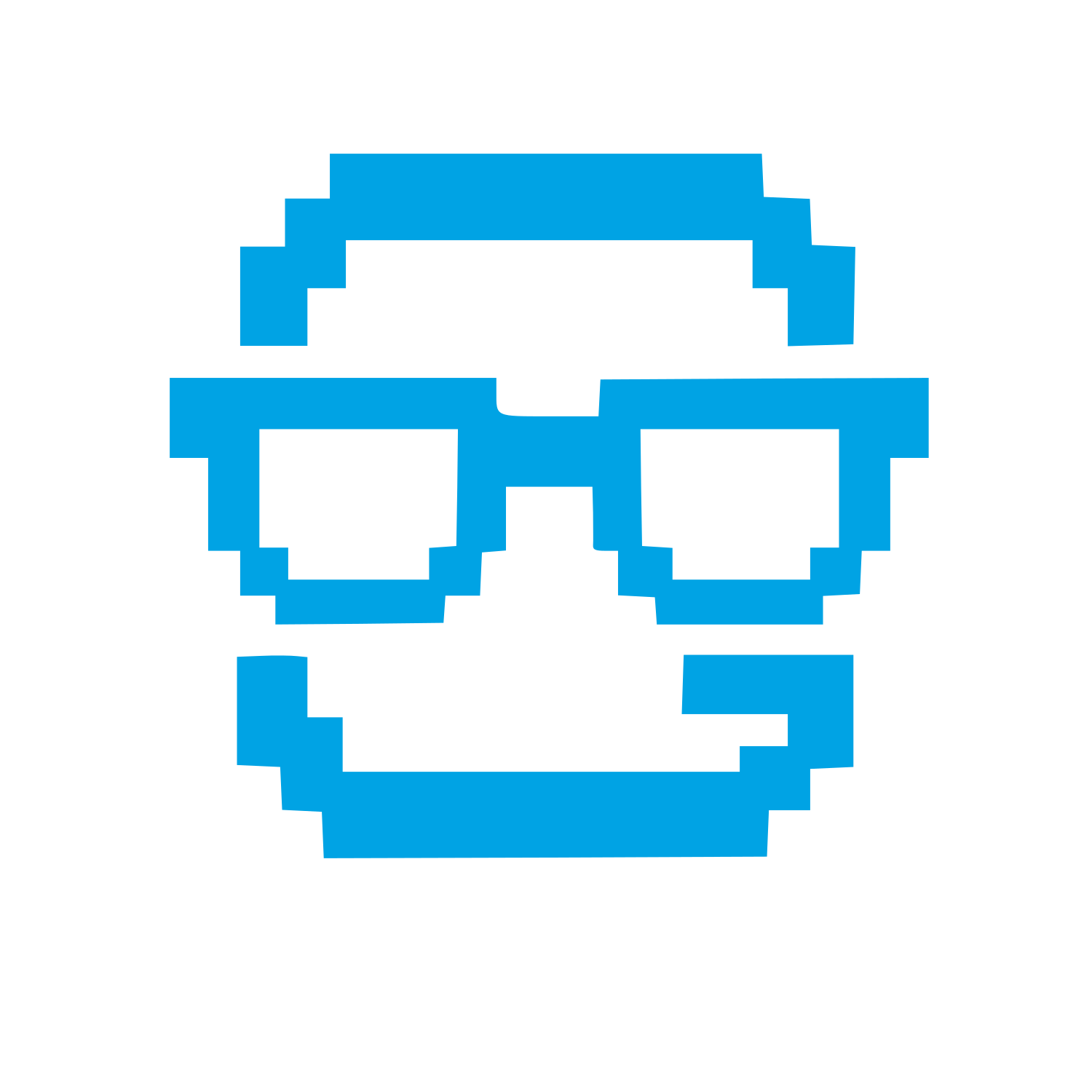 Pixel Face Glasses Logo #00a3e4