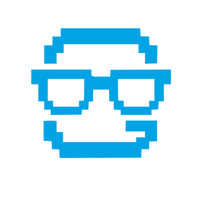 Pixel Face Glasses Logo #00a3e4