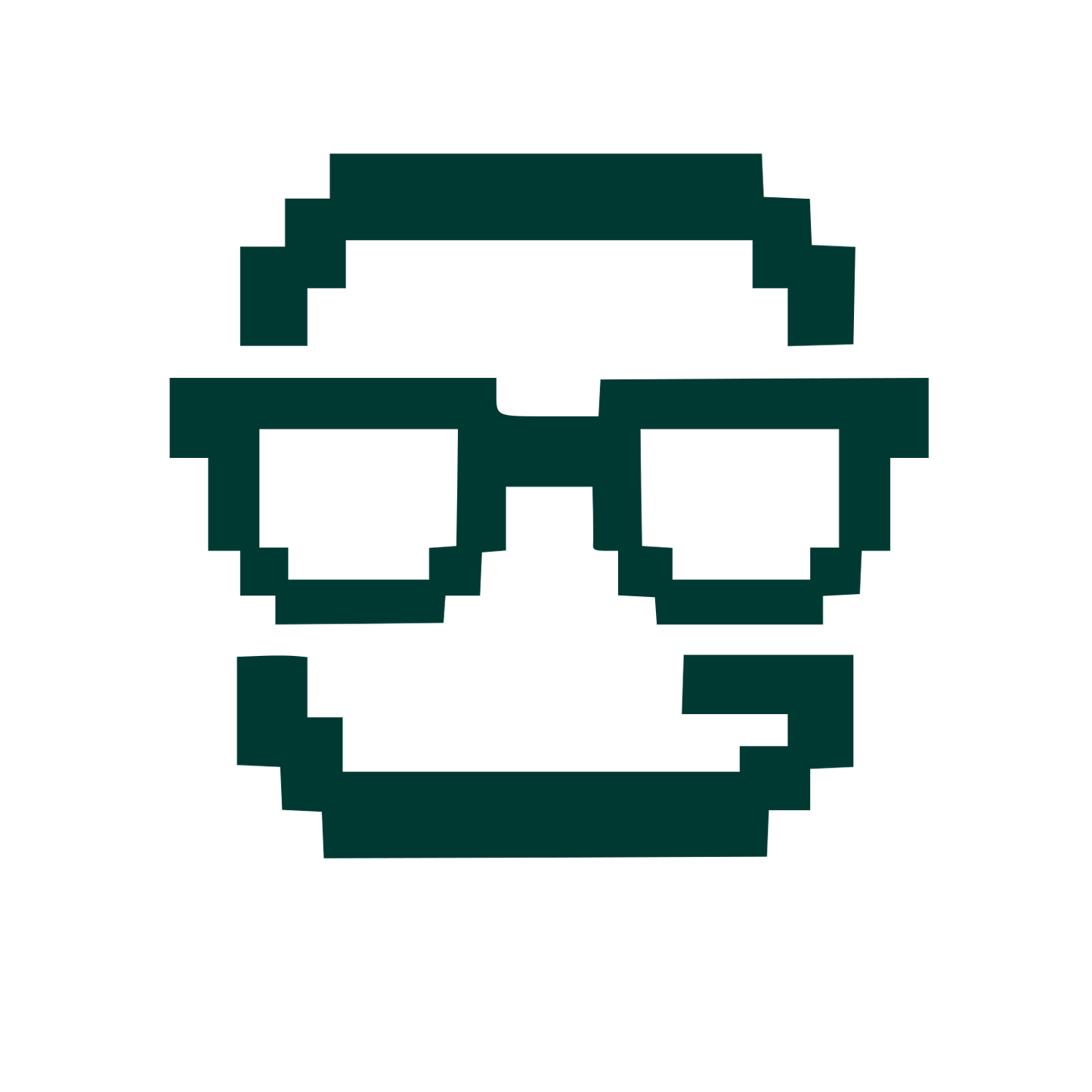 Pixel Face Glasses Logo #003932
