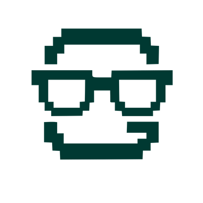 Pixel Face Glasses Logo #003932