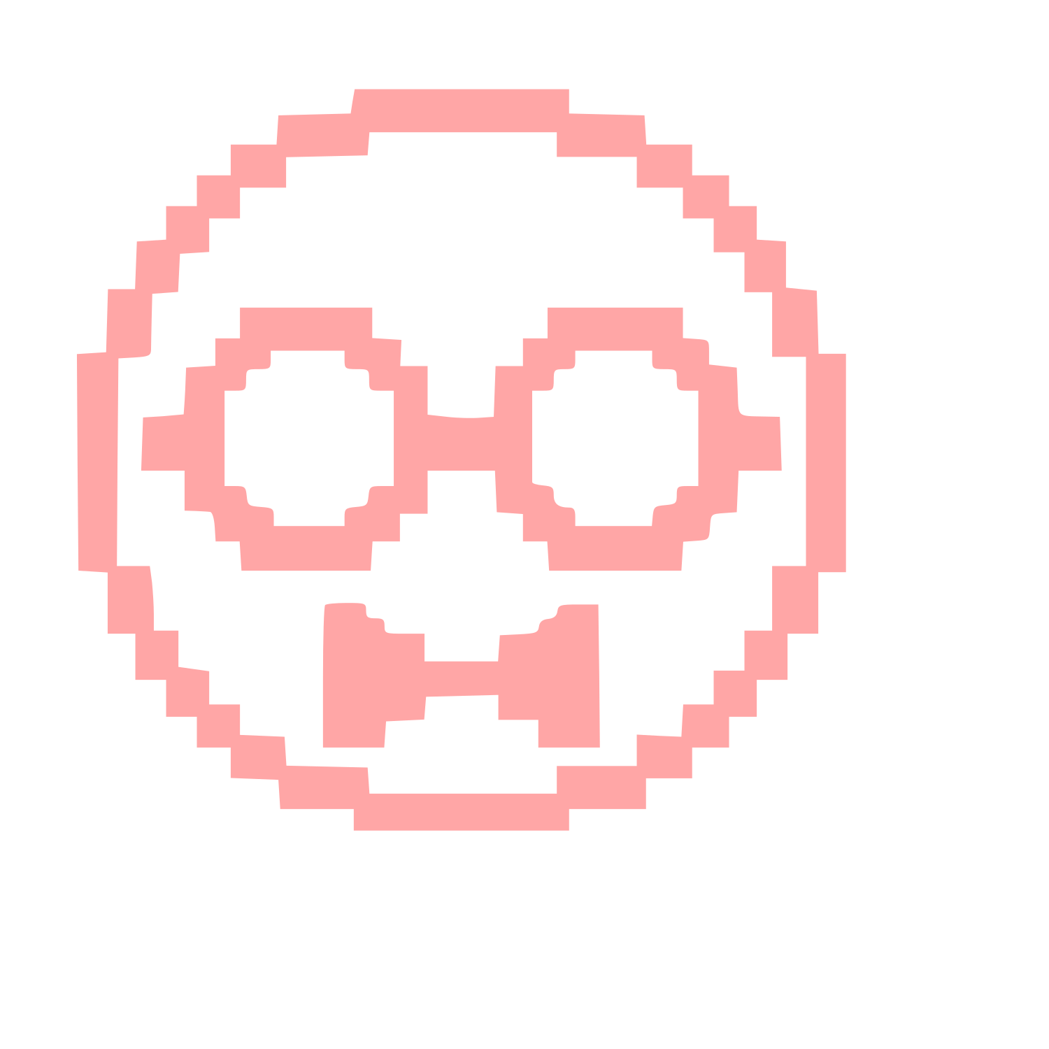 Pixel Nerd Face Logo #ffa6a6