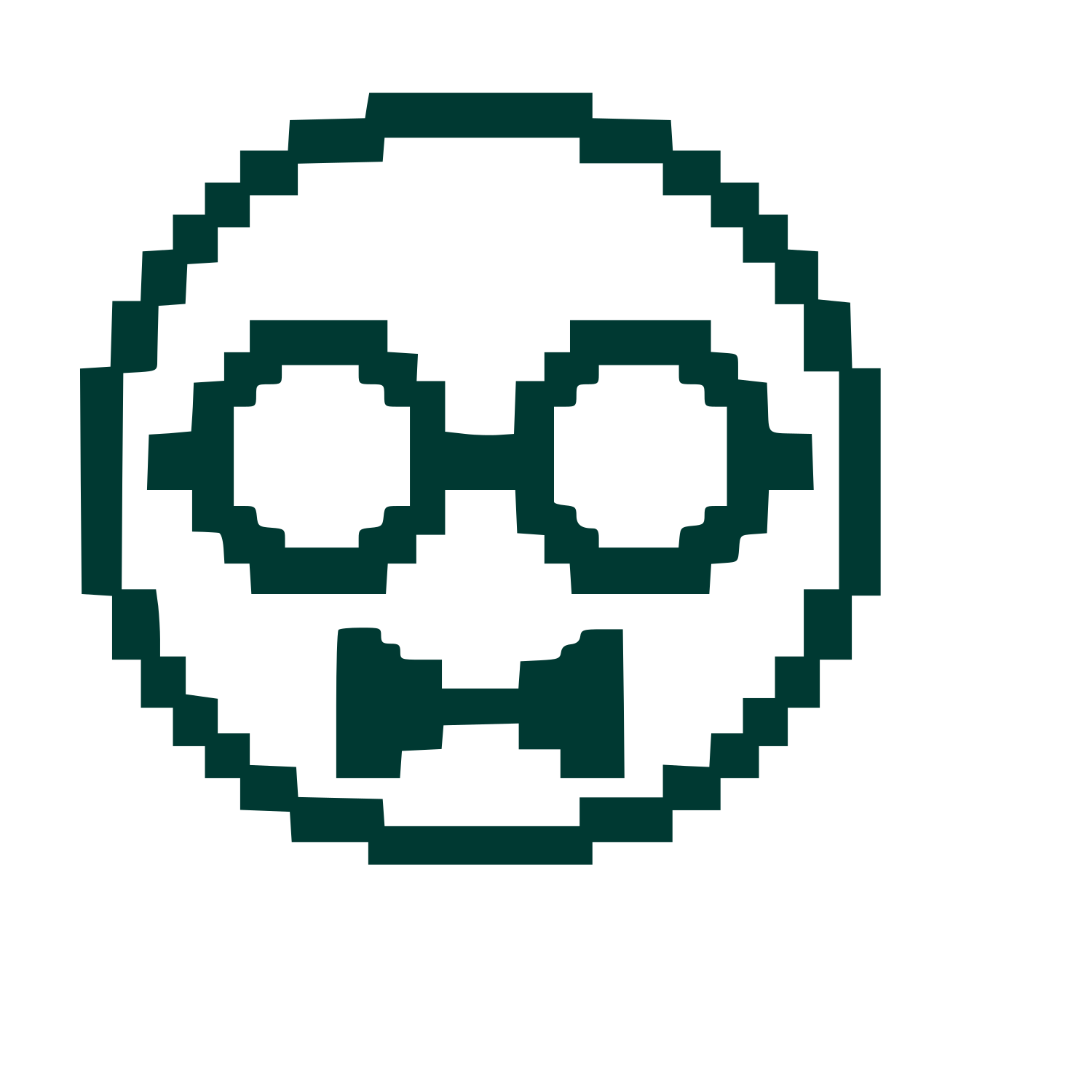 Pixel Nerd Face Logo #003932