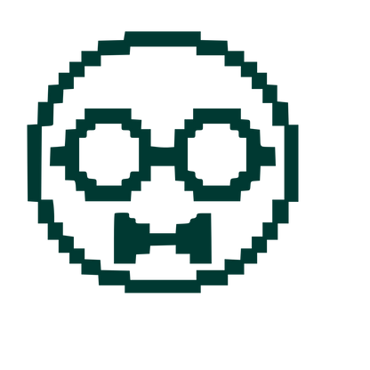 Pixel Nerd Face Logo #003932