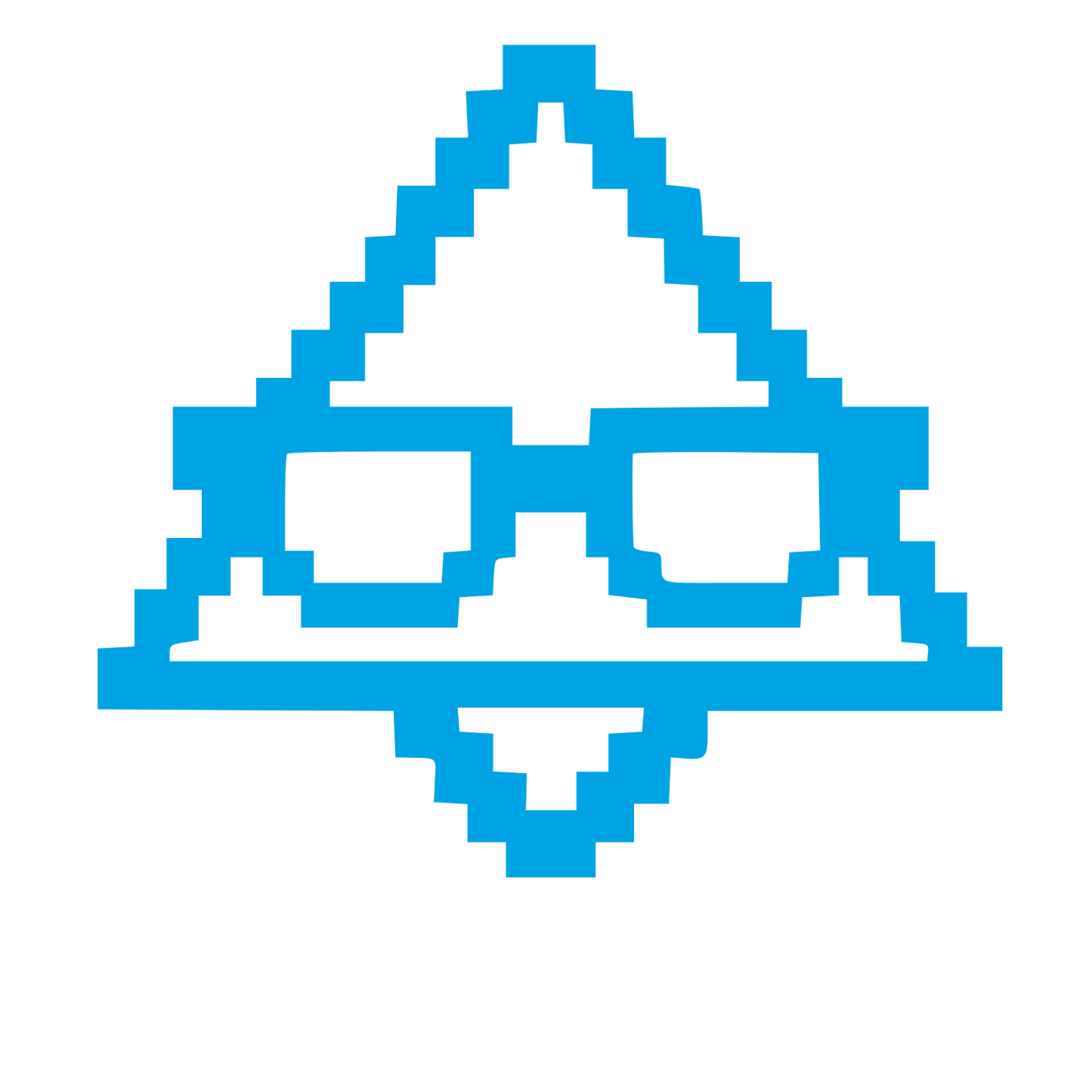 Pixel Triangle Glasses Logo #00a3e4
