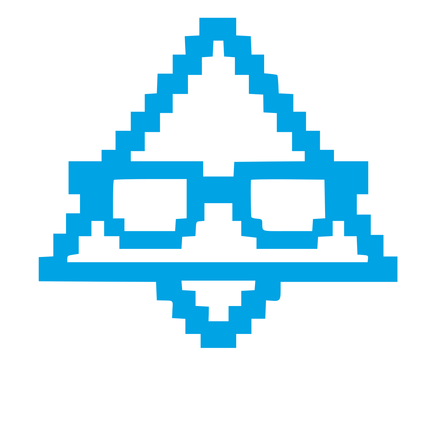 Pixel Triangle Glasses Logo #00a3e4