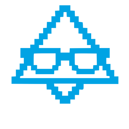 Pixel Triangle Glasses Logo #00a3e4