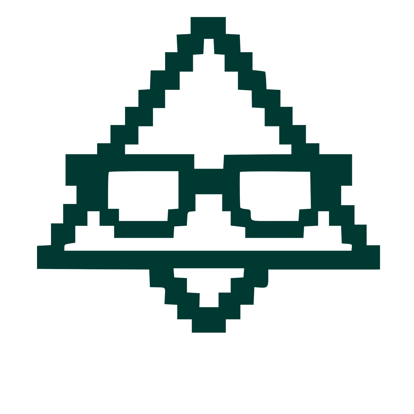 Pixel Triangle Glasses Logo #003932