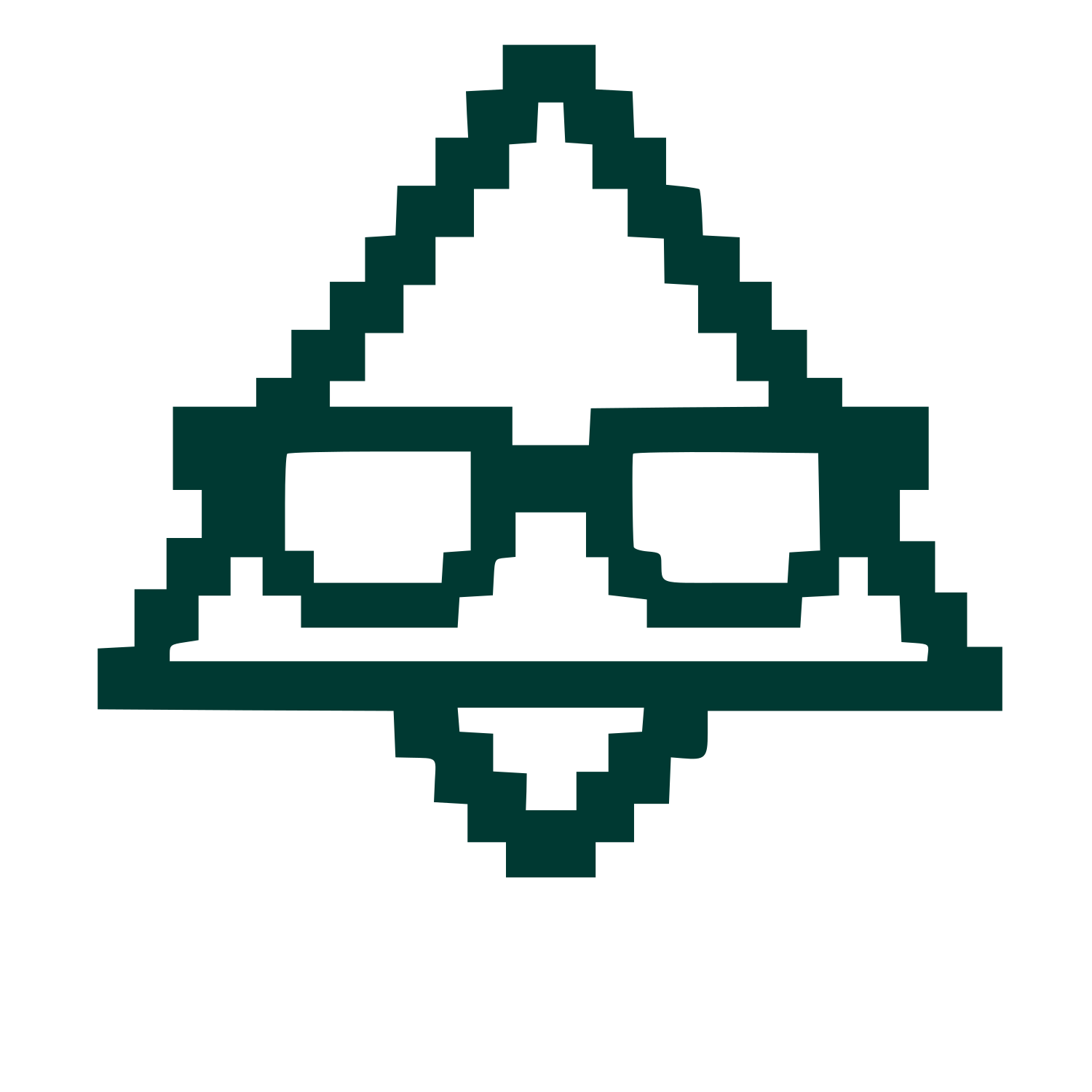 Pixel Triangle Glasses Logo #003932
