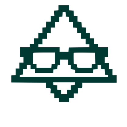 Pixel Triangle Glasses Logo #003932