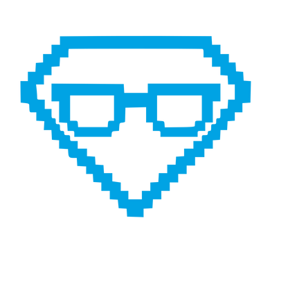Pixel Diamond Glasses Logo #00a3e4