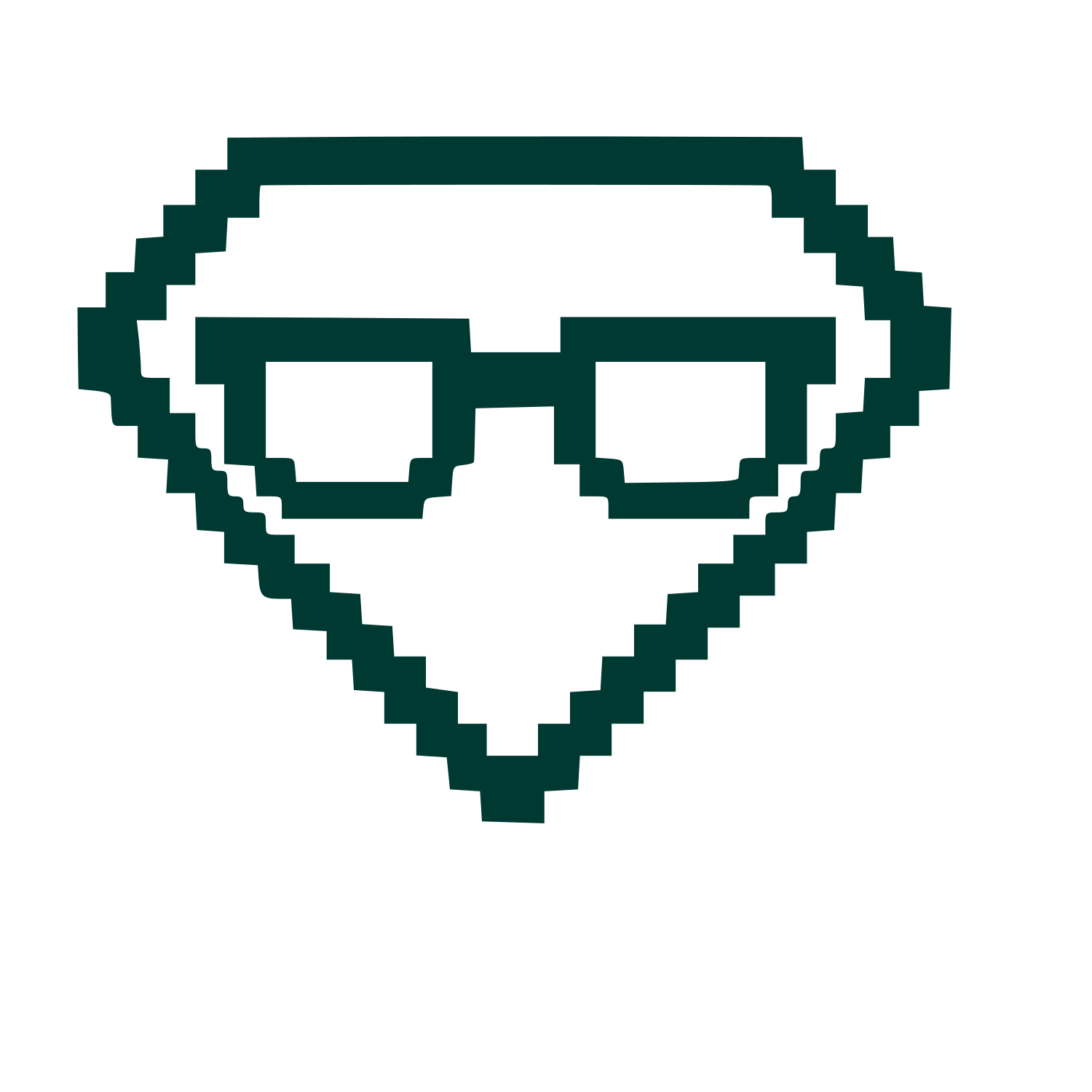 Pixel Diamond Glasses Logo #003932
