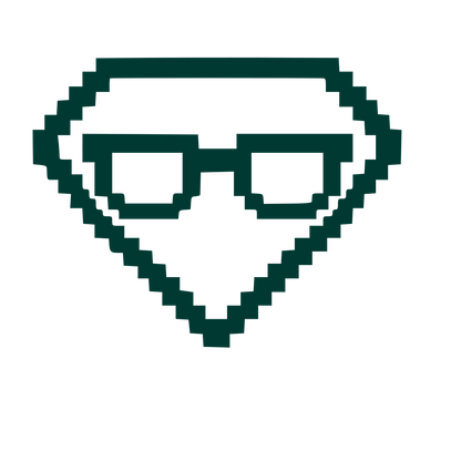 Pixel Diamond Glasses Logo #003932