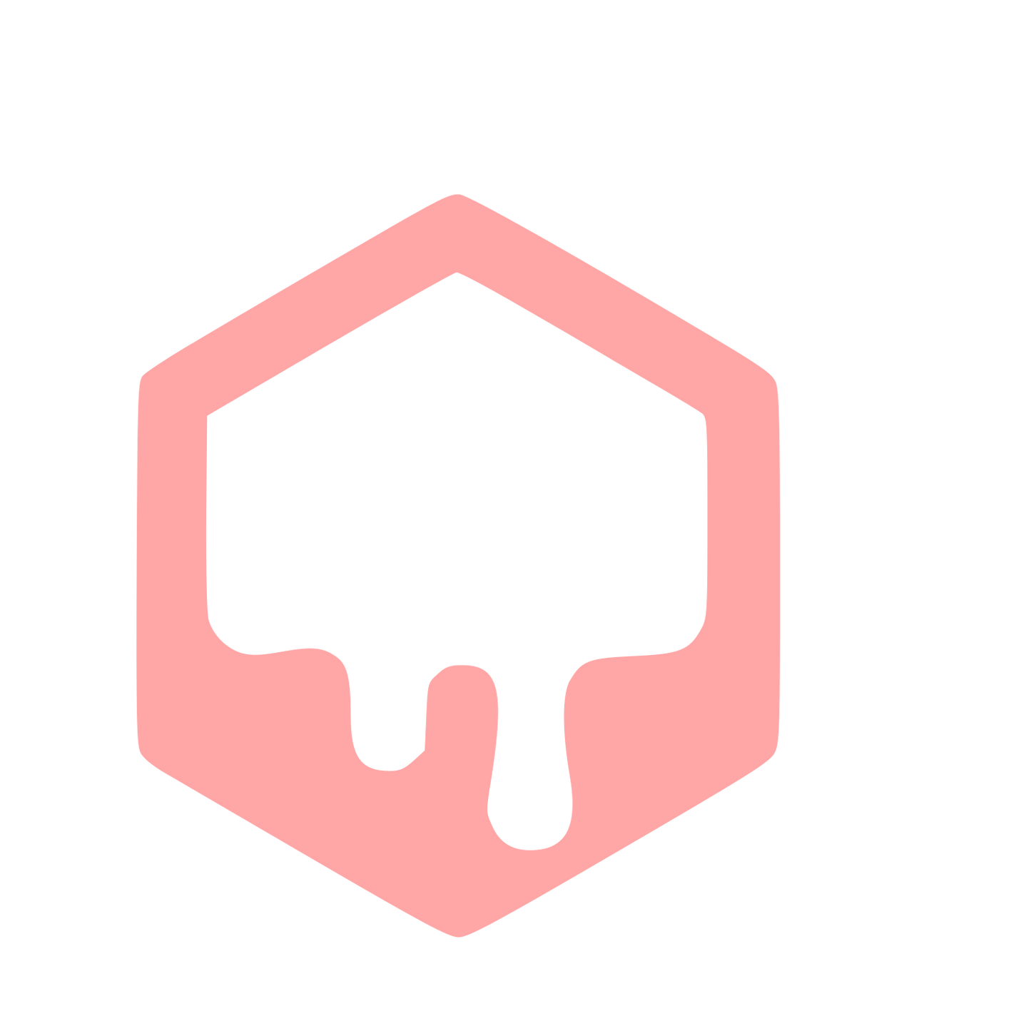 Honeycomb Drip Hexagon Logo #ffa6a6
