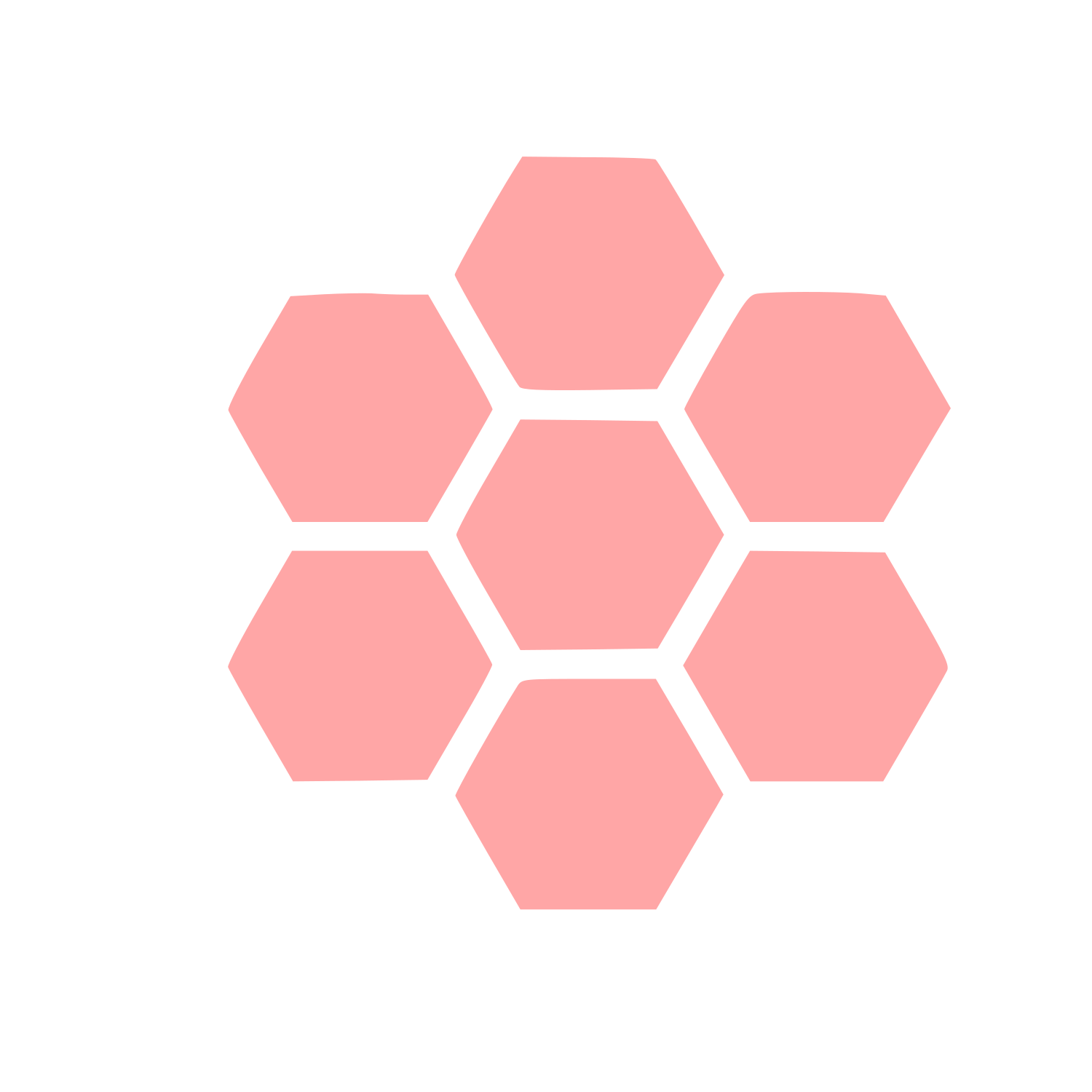 Honeycomb Cluster Logo #ffa6a6