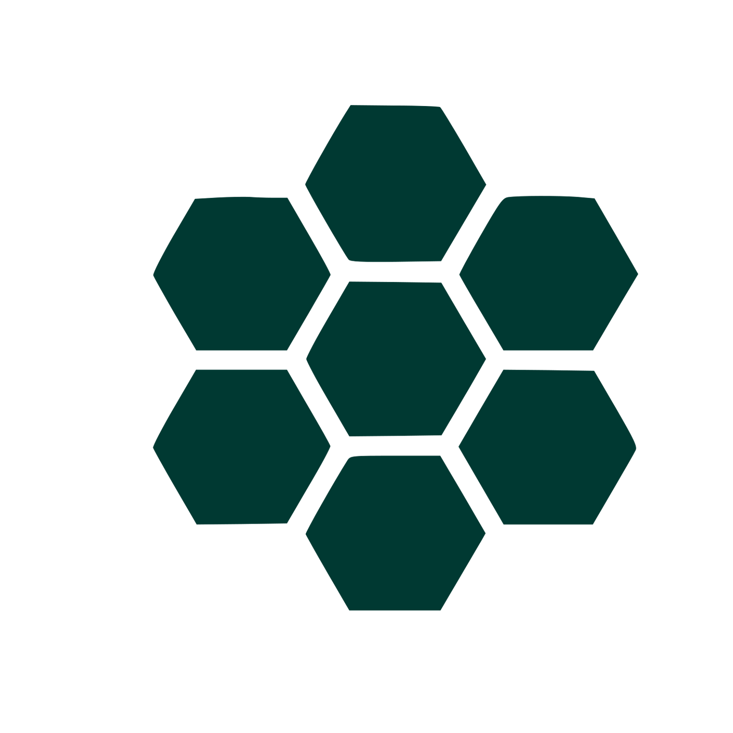 Honeycomb Cluster Logo #003932