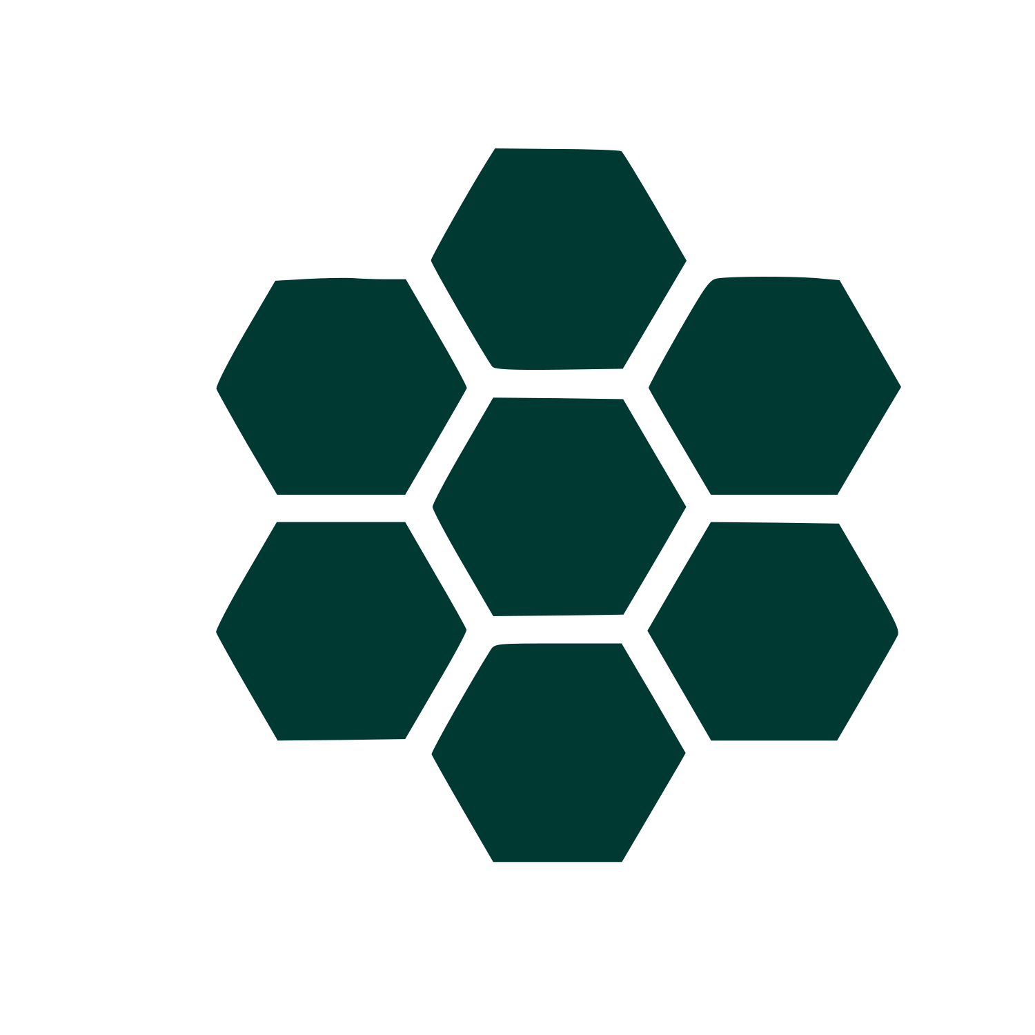 Honeycomb Cluster Logo #003932