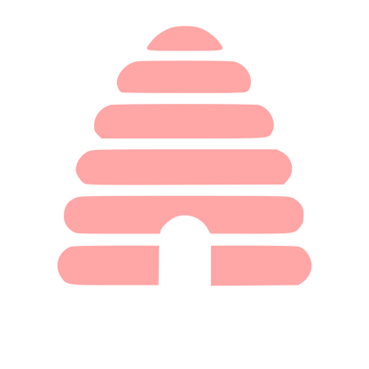 Beehive Stacked Rings Logo #ffa6a6