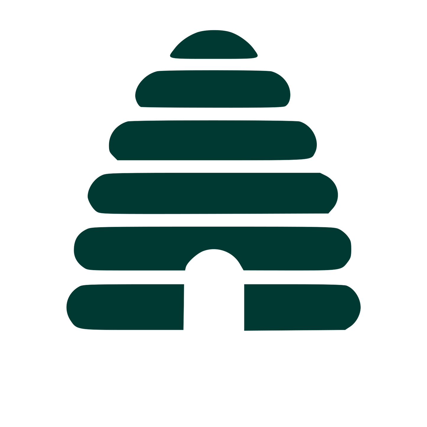 Beehive Stacked Rings Logo #003932