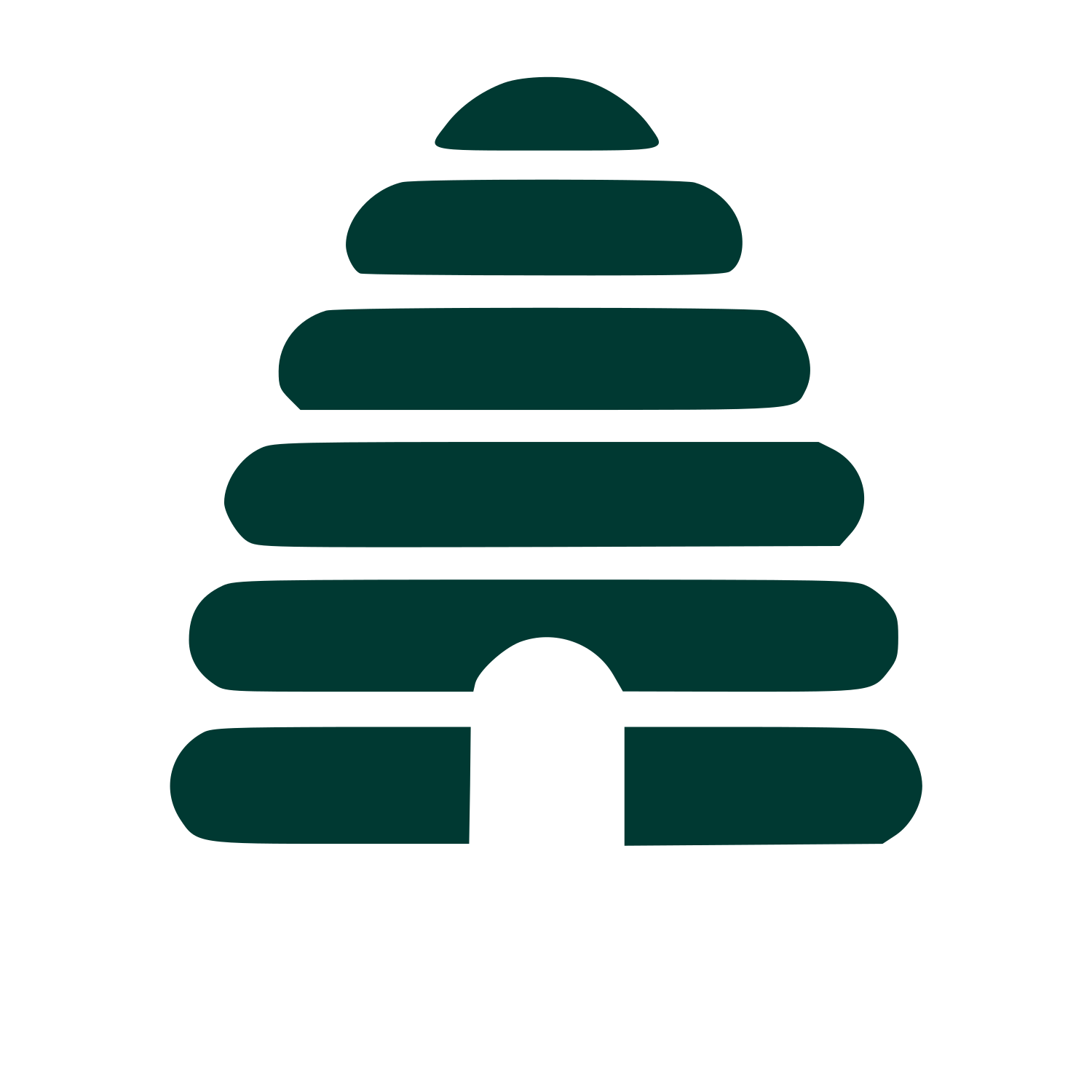 Beehive Stacked Rings Logo #003932