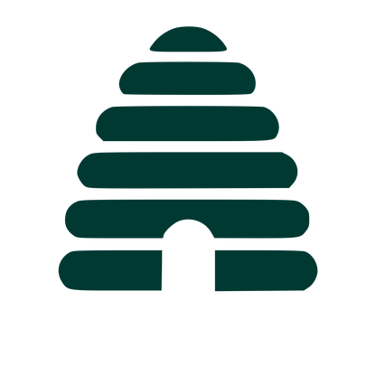 Beehive Stacked Rings Logo #003932