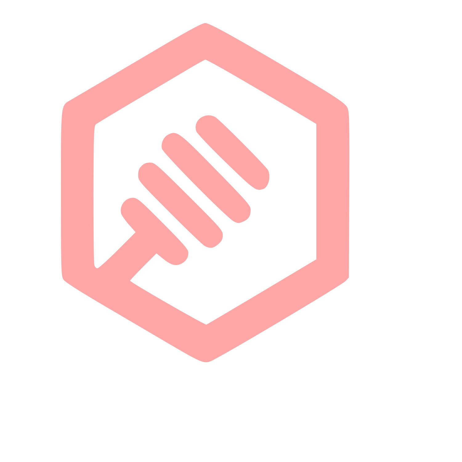 Honey Dipper Hexagon Logo #ffa6a6