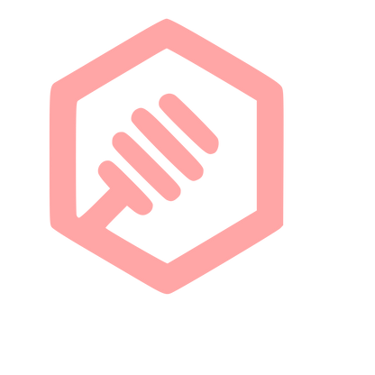 Honey Dipper Hexagon Logo #ffa6a6